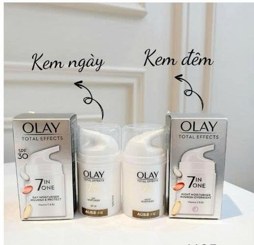 Set Olay Total Effects 7in1 Kem Ngày và Đêm 37ml×2 - Giảm Lão Hóa, Dưỡng Da Căng Bóng, Chăm Sóc Da Mặt Chất Lượng