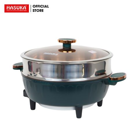 Nồi Lẩu Điện Đa Năng HASUKA HSK-356L 1500W - Dung Tích 6L, Chức Năng Nấu Lẩu, Chiên, Xào, Hấp, An Toàn và Tiện Lợi