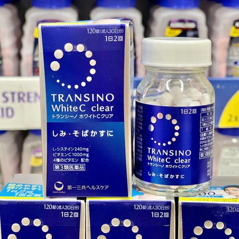 Viên Uống Trắng Da Transino White C Clear 120 Viên - Giúp Xóa Nám, Làm Sáng Da Từ Nhật Bản