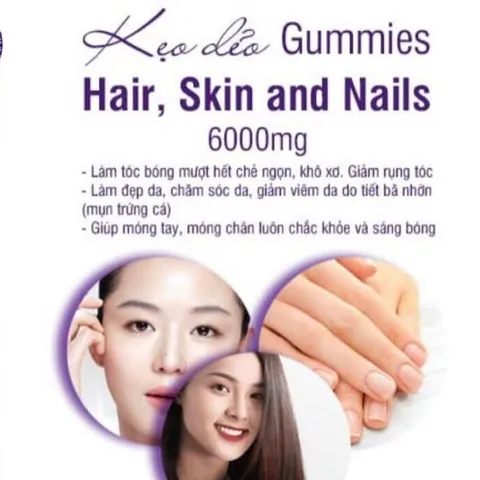 Kẹo dẻo Hair Skin Nails Nature’s Bounty 180 viên – đẹp da tóc móng
