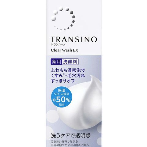 Sữa Rửa Mặt Transino Clear Wash EX - Chăm Sóc Da Sáng Mịn, Nguyên Liệu Tự Nhiên, Dành Cho Da Nhờn, Hỗ Trợ Kháng Viêm