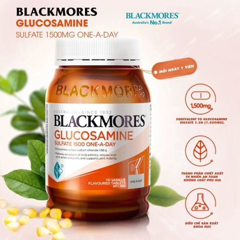 Viên uống Blackmores Glucosamine 1500mg - Hỗ trợ sức khỏe xương khớp, 150 viên tái tạo sụn, giảm đau nhức, cải thiện vận động