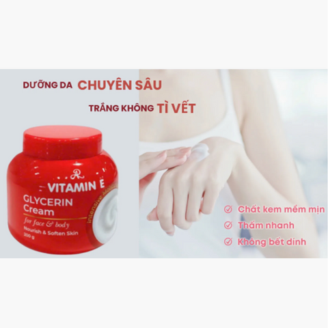 Kem Dưỡng Ẩm Face/Body Vitamin E 200g - Giải Pháp Cho Làn Da Mềm Mại, Tươi Trẻ và Khỏe Mạnh