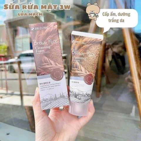 Sữa Rửa Mặt 3W Clinic Gạo - Sạch Sâu, Sáng Da, Chống Mụn, Dành Cho Mọi Loại Da, Chiết Xuất Tự Nhiên Từ Gạo, Hàn Quốc