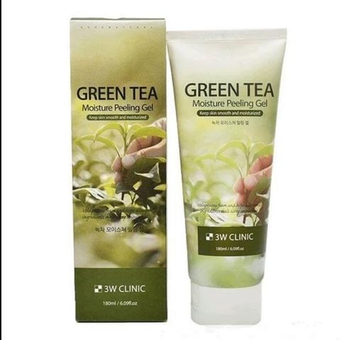 Tẩy Tế Bào Chết Trà Xanh 3W Clinic 180g - Sản Phẩm Chăm Sóc Da Lành Tính, Dưỡng Ẩm, Làm Sạch Da Mềm Mịn