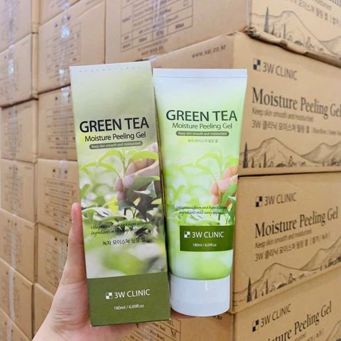 Tẩy Tế Bào Chết Trà Xanh 3W Clinic 180g - Sản Phẩm Chăm Sóc Da Lành Tính, Dưỡng Ẩm, Làm Sạch Da Mềm Mịn