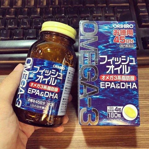 Dầu Cá Omega 3 Orihiro Nhật Bản - Giúp Sáng Mắt, Thông Minh, Tăng Cường Trí Não - Lọ 180 Viên Hữu Ích cho Trẻ Em và Người Lớn