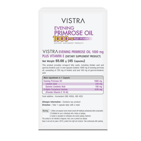 Dầu Hoa Anh Thảo 1000mg Kết Hợp Vitamin E - 45 Viên Hỗ Trợ Làm Đẹp Da & Cân Bằng Nội Tiết Tố Nữ Giới