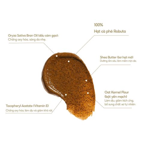 Tẩy Tế Bào Chết Body Cà Phê Robusta & Yến Mạch GUO 250g - Chăm sóc da mềm mịn, tẩy tế bào chết tự nhiên, hương cà phê thư giãn