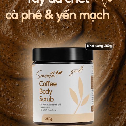 Tẩy Tế Bào Chết Body Cà Phê Robusta & Yến Mạch GUO 250g - Chăm sóc da mềm mịn, tẩy tế bào chết tự nhiên, hương cà phê thư giãn