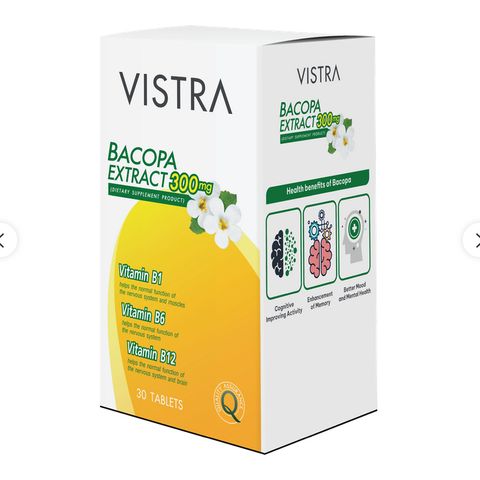 Viên Uống Chiết Xuất Bacopa 300mg - Tăng Cường Trí Nhớ và Hỗ Trợ Hệ Thần Kinh - Hộp 30 Viên Thực Phẩm Chức Năng