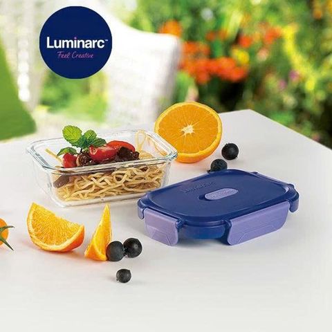 Hộp Đựng Thực Phẩm Thủy Tinh Luminarc Purebox - An Toàn Lò Vi Sóng, Máy Rửa Bát, Dung Tích 650ml/800ml/1040ml