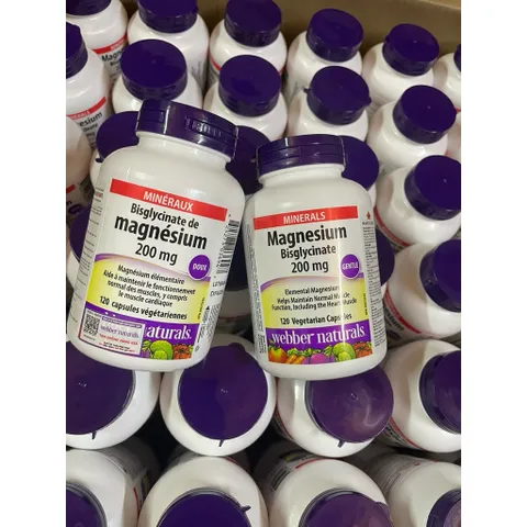 Viên uống Magnesium Bisglycinate 200mg Webber Natural - Giảm căng thẳng, tăng cường sức khỏe xương, hỗ trợ giấc ngủ, hạn sử dụng 2030