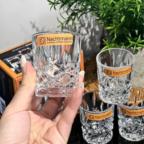 Bộ Ly Pha Lê Nachtmann Noblesse 55ml - Cao Cấp Sang Trọng, Chất Liệu Không Chì, Thiết Kế Cắt Kim Cương, Dùng Cho Whisky, Tequila, Cocktail