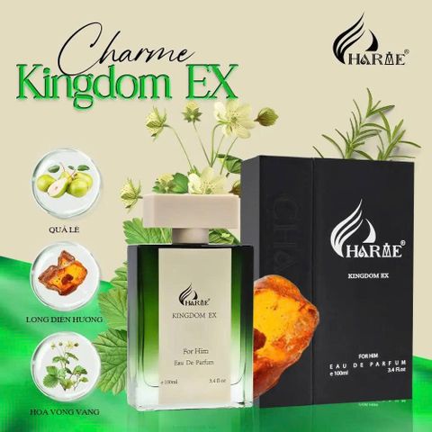 Nước Hoa Charme Kingdom EX Unisex 100ml - Hương Gỗ Phương Đông Cao Cấp, Thanh Lịch và Quyến Rũ Cho Nam Nữ