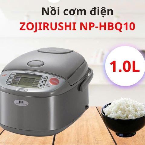Nồi Cơm Điện Tử Cao Tần Zojirushi NP-HBQ10-XA 1.0L Nhật Bản - Thiết Kế Nhỏ Gọn, Công Nghệ IH, Bảo Hành 3 Năm