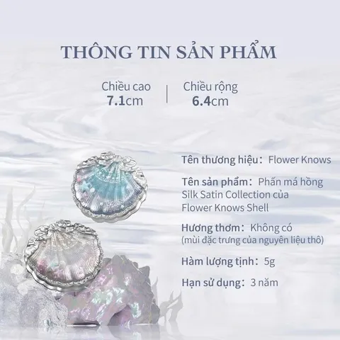 Phấn Má Hồng Flower Knows Shell Jewel Collection Silk Satin Blush 5G - Nana Shop