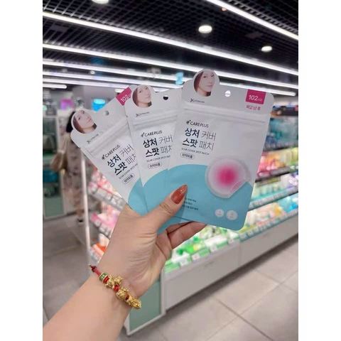 Miếng dán mụn thần thánh CARE PLUS - Bán chạy Olive Young, Gel lột mụn, 102 miếng, Hút mụn nhanh, Chống nước, Chất liệu Hydrocolloid cao cấp