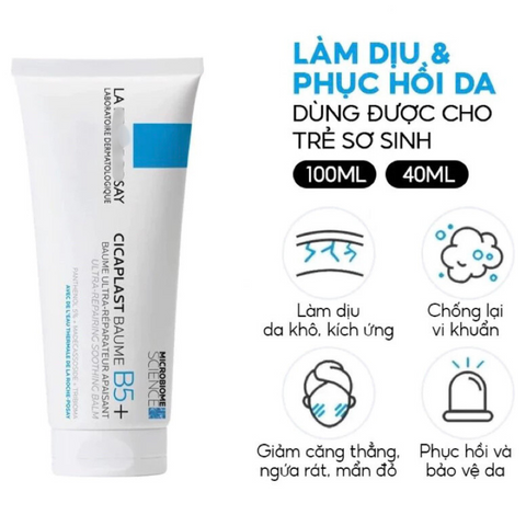 (Chính hãng) Kem Dưỡng Làm Dịu Da La Roche-Posay Cicaplast B5+ Baume 100ml - Phục Hồi, Cấp Ẩm, Giảm Kích Ứng cho Da Nhạy Cảm nhập khẩu