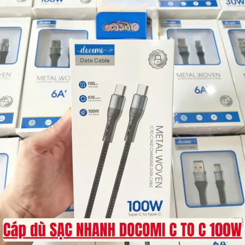 Dây Sạc Nhanh Docomi 100W - Hỗ Trợ Tất Cả Điện Thoại, Bảo Hành 6 Tháng, Đổi Mới 7 Ngày, Chất Lượng Đảm Bảo