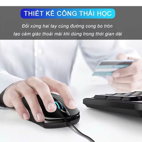 Chuột Gaming Có Dây BAK MS139 - Chuột Văn Phòng Chống Ồn, Thiết Kế Ergonomic, Dùng Cho Máy Tính và Laptop
