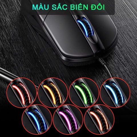 Chuột Gaming Có Dây BAK MS139 - Chuột Văn Phòng Chống Ồn, Thiết Kế Ergonomic, Dùng Cho Máy Tính và Laptop