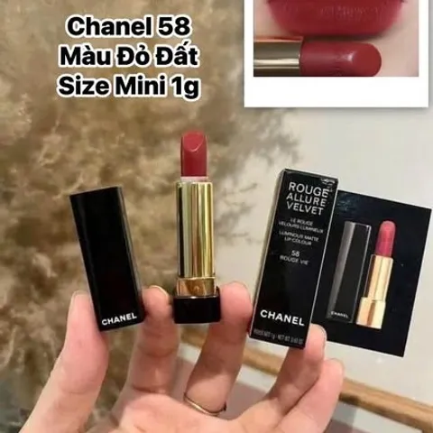 Son Mini Chanel 58 1g - Mịn Môi, Che Khuyết Điểm, Độ Bám Màu Cao - Sản Phẩm Trang Điểm Độc Đáo Từ Thương Hiệu Cao Cấp