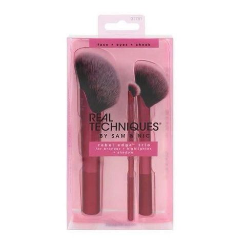 Bộ Cọ Trang Điểm Real Techniques Rebel Edge Trio 3 Cây - Tán Nền & Tạo Khối Hoàn Hảo Cho Trang Điểm Tự Nhiên