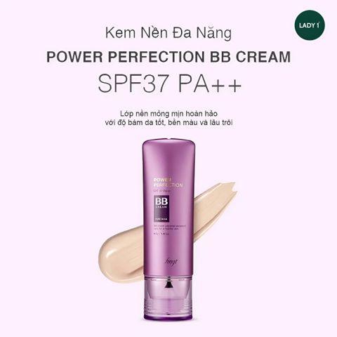 Kem nền, kem lót The Face Shop Power Perfection BB Cream SPF37 PA++ V201 40g – che khuyết điểm, mượt da