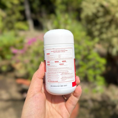 Viên Uống Bổ Sung Sắt Nature's Way Hight Strength Iron + Vitamin C & B12 - 30 Viên Tăng Cường Hồng Cầu, Miễn Dịch, Năng Lượng