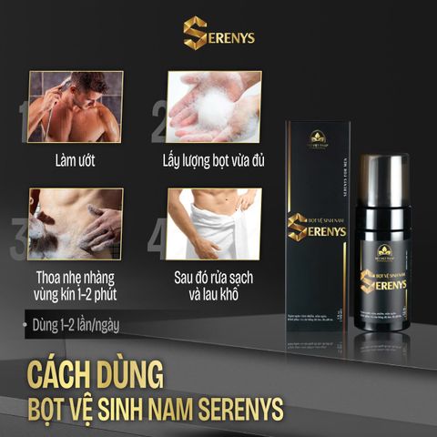 Bộ 5 Dung Dịch Vệ Sinh Nam Serenys Dạng Bọt 100ml - Sạch Thoáng, Khử Mùi Hiệu Quả và Dễ Chịu Cho Phái Mạnh