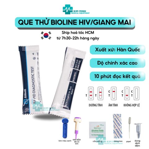Bộ Test Combo HIV và Giang Mai Bioline (HIV/Syphilis Duo) - Kiểm Tra Kháng Thể Nhanh - Sản Phẩm Chính Hãng Abbott