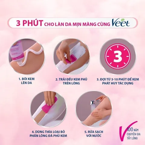 Kem tẩy lông Veet Pure 50g - Dành cho da thường, công thức cải tiến với Bơ hạt mỡ, hiệu quả chỉ trong 3 phút, làn da mềm mại tự nhiên