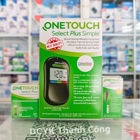 Máy Đo Đường Huyết OneTouch Select Plus Simple - Công Nghệ ColourSure, Dễ Dùng, Chính Hãng, Bảo Hành Trọn Đời