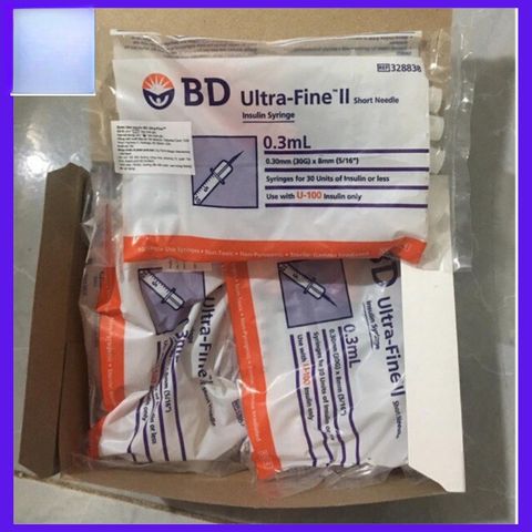Bơm Tiêm Tiểu Đường BD Ultra Fine II 0.3ml, 0.5ml, 1ml - Kim Chích Insulin Dùng Một Lần Hộp 100 Cái