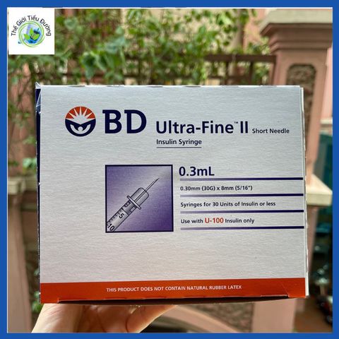 Bơm Tiêm Tiểu Đường BD Ultra Fine II 0.3ml, 0.5ml, 1ml - Kim Chích Insulin Dùng Một Lần Hộp 100 Cái