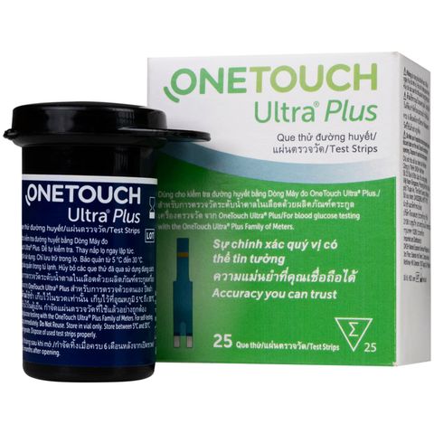 Que Thử Đường Huyết Onetouch Ultra Plus - Hộp 25 Que Thử Chính Xác 99% Cho Sức Khỏe Của Bạn
