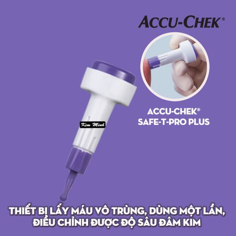 Kim bấm lấy máu Accu-Chek an toàn cho xét nghiệm tại nhà - Thiết kế tiện lợi, dễ sử dụng, có điều chỉnh độ sâu đâm kim