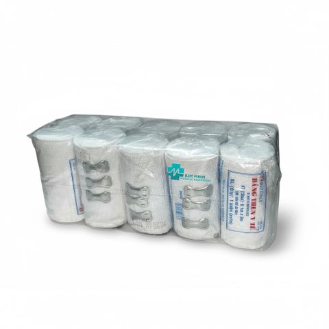Bịch 10 Cuộn Băng Thun Y Tế Bảo Thạch 3 Móc - Mềm Mại, Giặt Rửa Được, Độ Bền Cao, Sử Dụng Cầm Máu và Hỗ Trợ Chấn Thương