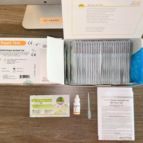 Que Test Nhanh Sốt Xuất Huyết Dengue Ag - Phát Hiện Kháng Nguyên NS1, Kháng Thể IgG/IgM | Bộ Xét Nghiệm 30 Tests CTK Biotech