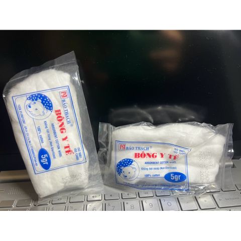 Combo 2 Bịch Bông Gòn Thấm Nước Bảo Thạch 5g - Chất Liệu 100% Tự Nhiên, An Toàn và Tiện Lợi Cho Vệ Sinh Vết Thương