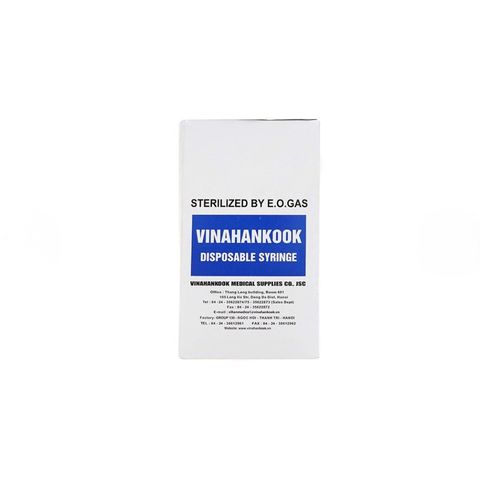 Bơm Kim Tiêm Vinahankook 3ml/cc - Hộp 100 Cây Chất Lượng Cao, An Toàn Y Tế, Sử Dụng 1 Lần