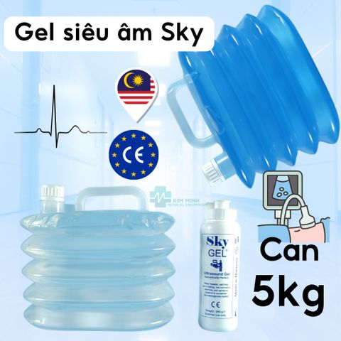 Gel Siêu Âm SKY Malaysia 5 lít - Chất Bôi Trơn, Không Mùi, An Toàn, Dùng Cho Siêu Âm, Chăm Sóc Thẩm Mỹ, Hình Ảnh Sắc Nét