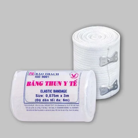 Bịch 10 Cuộn Băng Thun Y Tế Bảo Thạch 2 Móc - Độ Co Dãn Cao, Giặt Được, Dùng Trong Bệnh Viện, Hỗ Trợ Chấn Thương