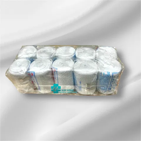 Bịch 10 Cuộn Băng Thun Y Tế Bảo Thạch 2 Móc - Độ Co Dãn Cao, Giặt Được, Dùng Trong Bệnh Viện, Hỗ Trợ Chấn Thương