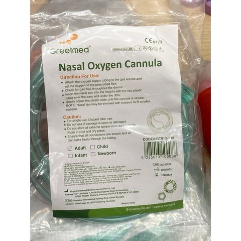Dây Thở Oxy 2 Nhánh Greetmed Cho Người Lớn & Trẻ Em - Dây Y Tế An Toàn PVC, Dễ Sử Dụng, Phù Hợp Mọi Đối Tượng