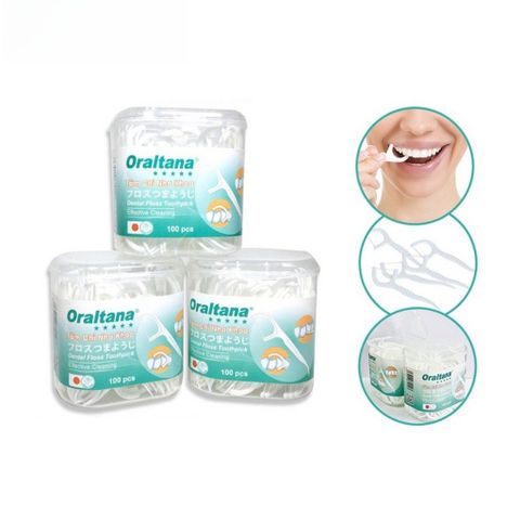 Combo Tăm Chỉ Nha Khoa Oraltana 50c & Xịt Thơm Miệng Pierrot 10ml - Giải Pháp Chăm Sóc Răng Miệng Sạch Sẽ, Thơm Mát, Ngăn Hôi Miệng