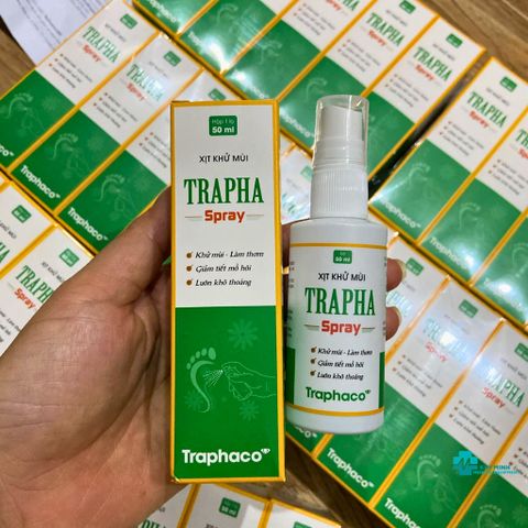 Xịt Khử Mùi TRAPHA SPRAY 50ml - Khử Mùi Hôi, Ngăn Ngừa Mồ Hôi, Tinh Dầu Gừng & Chiết Xuất Lá Trầu Không