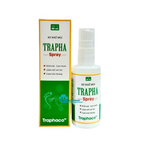Xịt Khử Mùi TRAPHA SPRAY 50ml - Khử Mùi Hôi, Ngăn Ngừa Mồ Hôi, Tinh Dầu Gừng & Chiết Xuất Lá Trầu Không