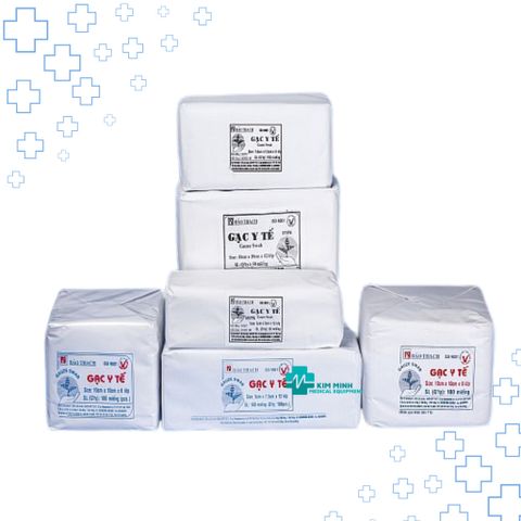 Gạc Y Tế Bảo Thạch 10x10cm 6 Lớp - Gạc Đắp Mặt Nạ 100 Miếng, 100% Bông Tự Nhiên, An Toàn Cho Da, Tiêu Chuẩn ISO 9001